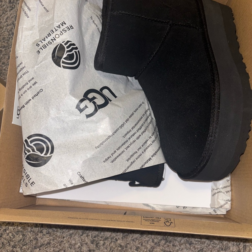 UGG Women’s  mini Black platform boots